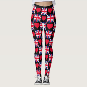 Leggings Reino Unido Corazón Bandera del Reino Unido Patrió