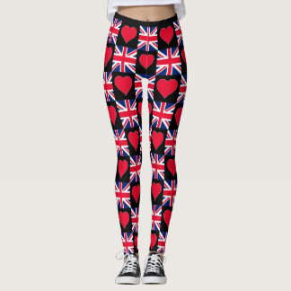 Leggings Reino Unido Corazón Bandera del Reino Unido Patrió