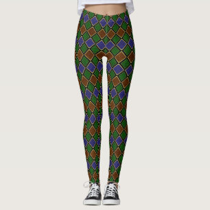 Leggings Rejilla de Diamante Arlequín: Armonía Texturizada
