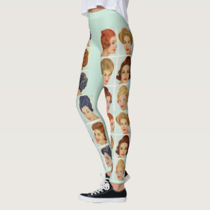 Leggings rejilla de los peinados de los años 60