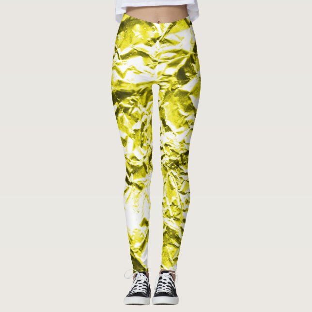 Leggings Relieve metalizado amarillo (Anverso)