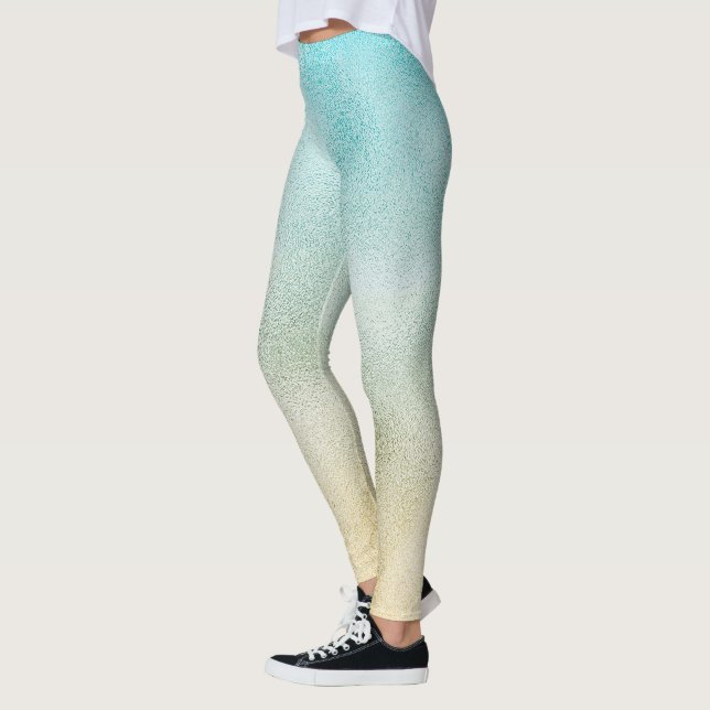 Leggings Relieve metalizado Aqua y Gold Ombre (Izquierda)