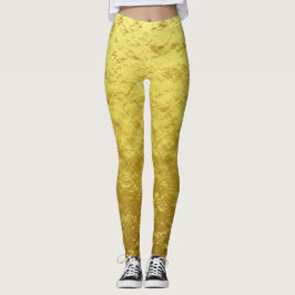 Leggings Relieve metalizado de oro de lujo personalizado