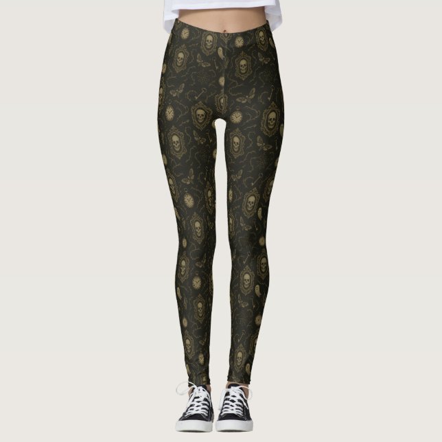 Leggings Reliquia gótica - Calaveras, fantasmas y mistique  (Anverso)