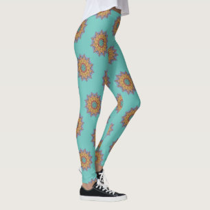 Leggings Reloj de Mandala Pintado a Mano 1