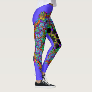 Leggings Reloj de Mandala Pintado a Mano 24