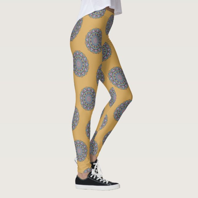 Leggings Reloj de Mandala Pintado a Mano 3 (Derecha)