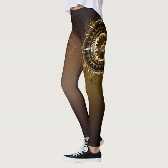 Leggings Reloj de vapor con engranajes antiguos (Izquierda)