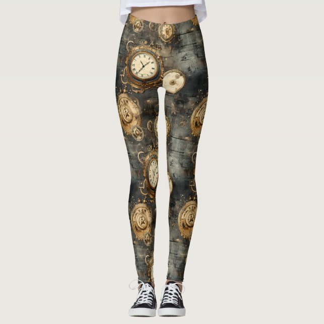 Leggings Reloj de vapor de color rugoso (8) (Anverso)