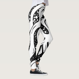 Leggings remolino blanco y negro