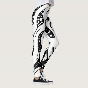 Leggings remolino blanco y negro