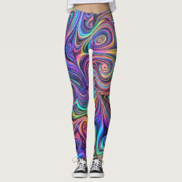 Leggings Remolino psicodélico neón Patrón abstracto