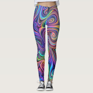 Leggings Remolino psicodélico neón Patrón abstracto