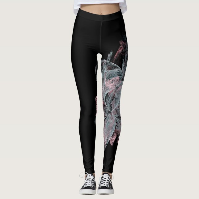 Leggings Remolino sofisticado azul de la moda del rosa de (Anverso)