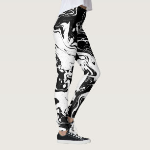 Leggings Remolinos blancos y negros del extracto - polainas