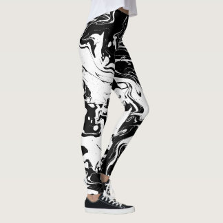 Leggings Remolinos blancos y negros del extracto - polainas
