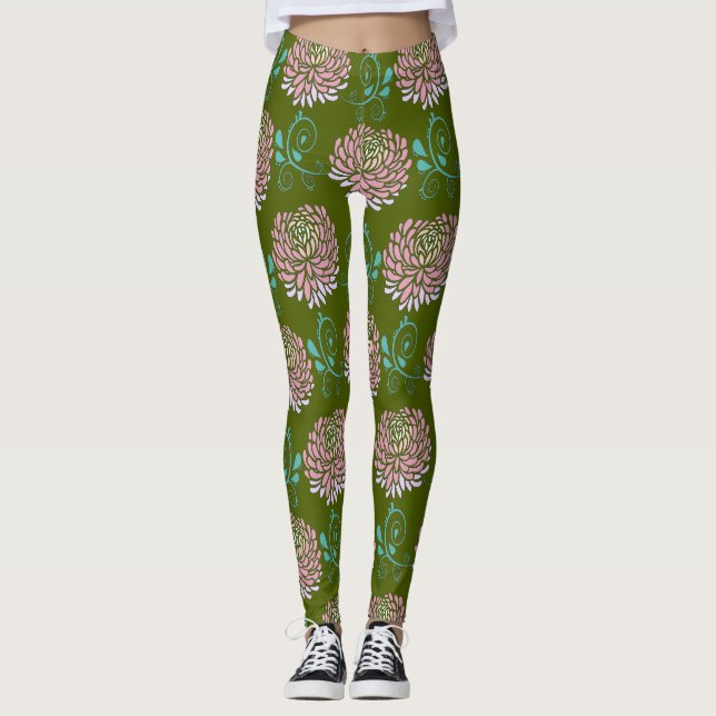 Leggings remolinos de crisantemos (Anverso)