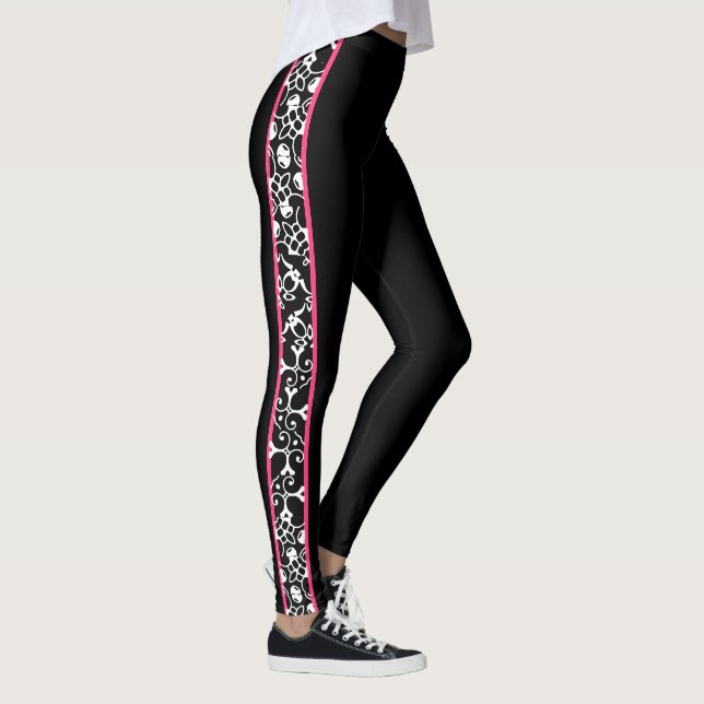 Leggings Remolinos modernos elegantes rosados blancos y (Derecha)