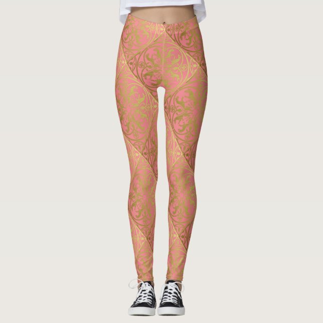 Leggings Renacimiento Medieval Herald León Leopardo Metálic (Anverso)