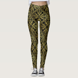 Leggings Renacimiento Medieval Herald León Leopardo Metálic