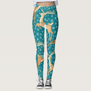 Leggings Reno navidad: Vintage Seamless Pattern.