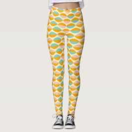 Leggings Repeating geometric pattern in beige background