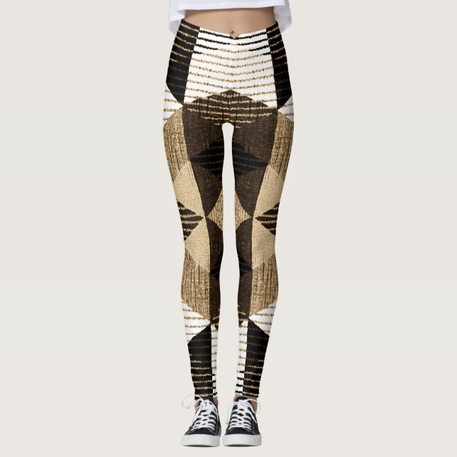 Leggings Repetición de geometría: diseño de fondo texturiza (Anverso)