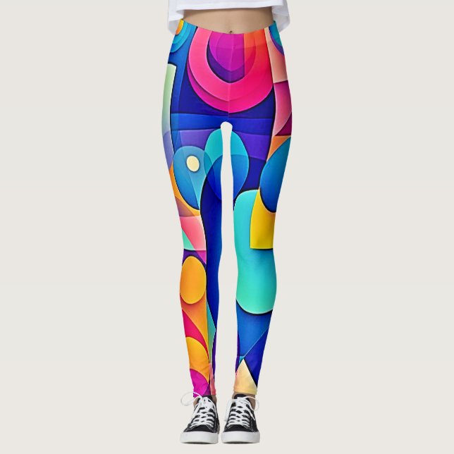 Leggings Reproducción de formas vibrantes (Anverso)