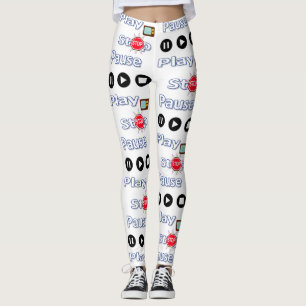 Leggings Reproducir Pausa Parar Leyendas