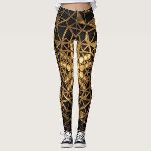 Leggings Resplandor Dorado de Geometría Sagrada
