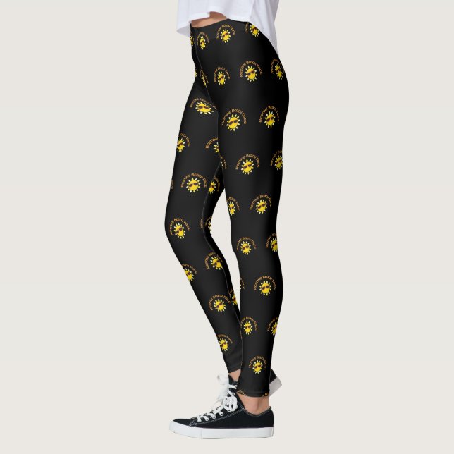Leggings Resting Beach Face Sunshine Pattern on Black (Izquierda)