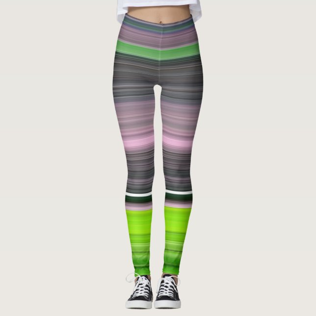 Leggings Resumen #1: Lime y gris (Anverso)