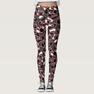 Leggings Resumen 290523 Negro, rojo y blanco