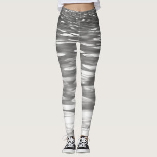 Leggings Resumen #3: Brillo gris plateado