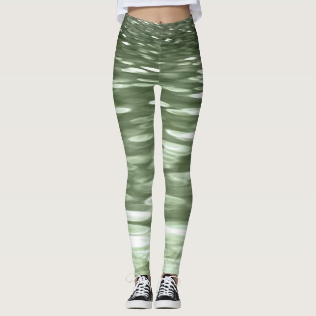 Leggings Resumen #3: Desenfoque verde oliva (Anverso)
