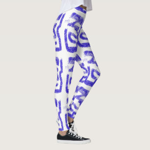 Leggings resumen aleatorio Thunder_Cove azul en cualquier c