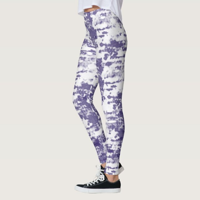 Leggings Resumen Art Blue White Minimalismo (Izquierda)