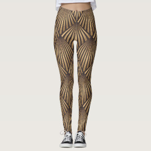 Leggings Resumen Art Deco: Elegancia Dorada.