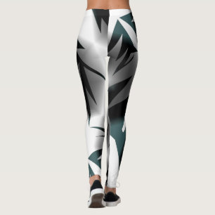 Leggings Resumen Art Gray Black White