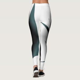 Leggings Resumen Art Gray Black White