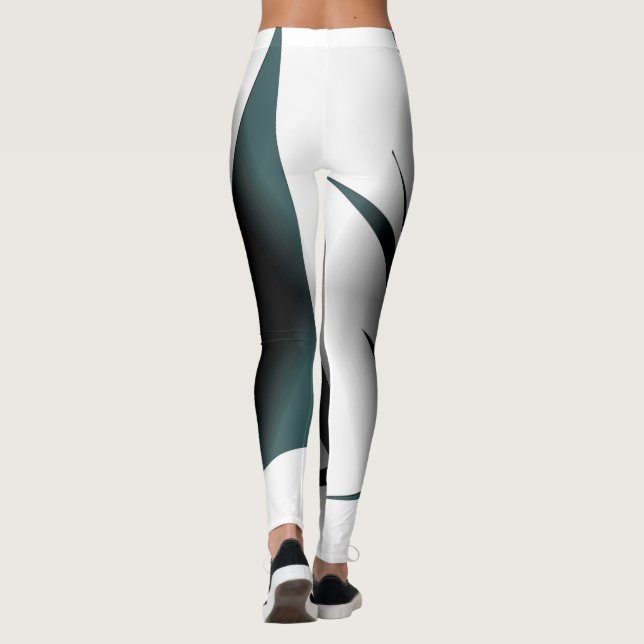 Leggings Resumen Art Gray Black White (Reverso)