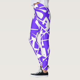 Leggings Resumen Art Lavender Blue White Minimalism