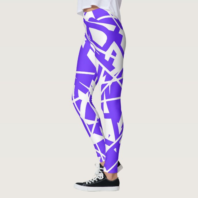 Leggings Resumen Art Lavender Blue White Minimalism (Izquierda)