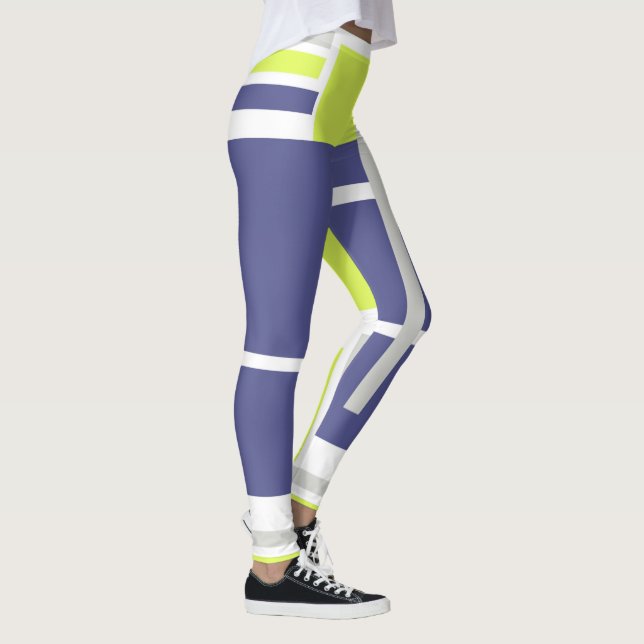 Leggings Resumen Art Lavender Blue White Pastel (Derecha)