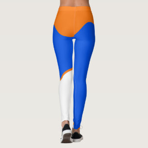 Leggings Resumen Art Minimalismo Pastel Naranja Azul