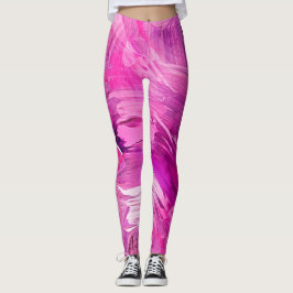 Leggings Resumen Art Moderno Rosa Morado Blanco