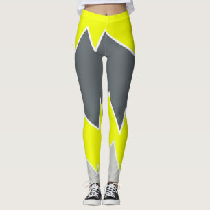 Leggings Resumen Art Palo Gris Carbón amarillo pálido
