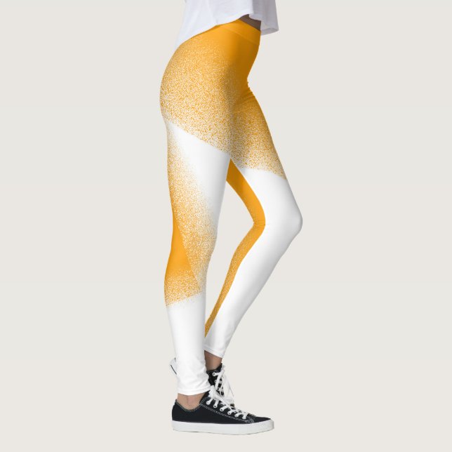 Leggings Resumen Art Pastel Naranja Blanco (Derecha)