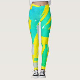 Leggings Resumen Art Turquoise Pastel Colores Leggencias