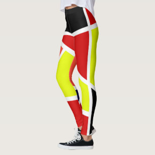 Leggings Resumen Arte Azul Amarillo Amarillo Azul Minimalis